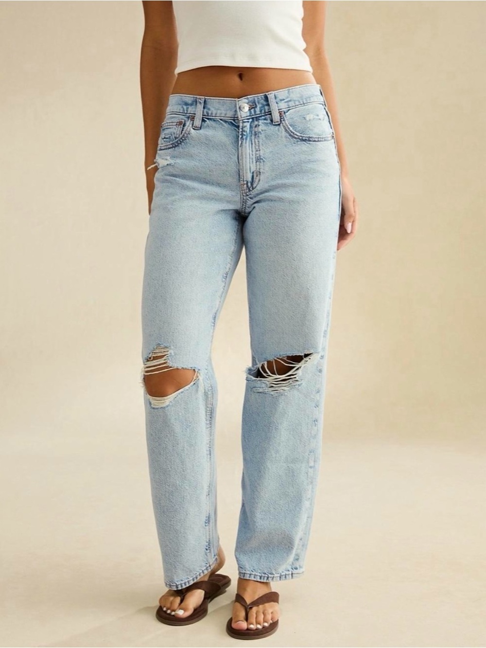 American Eagle Light Wash Stovepipe Jeans